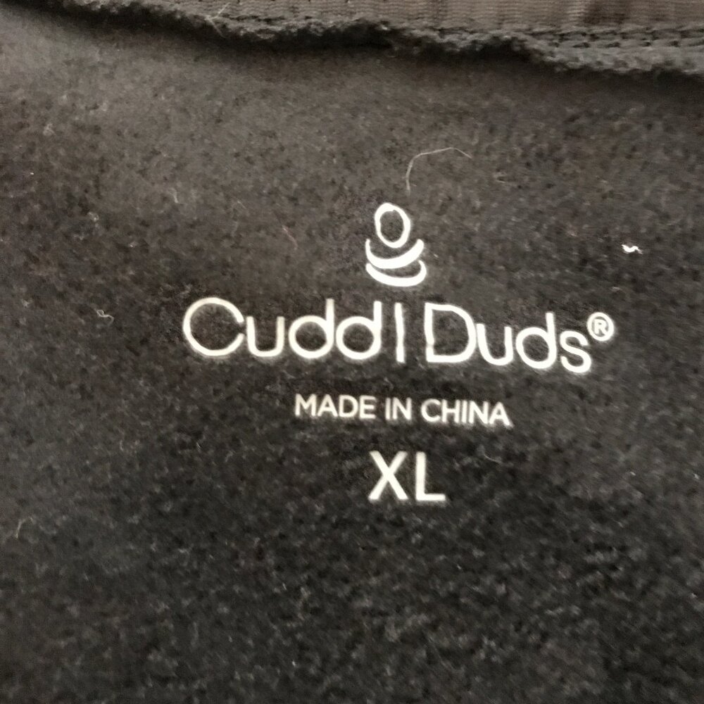 Cuddl Duds Size XL Black Velvet Tunic Popover Top With Side Slits & Thumbholes - Picture 5 of 10